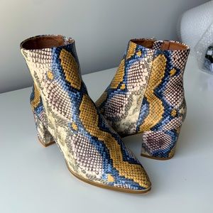 Madden Girl colorful snake print bootie